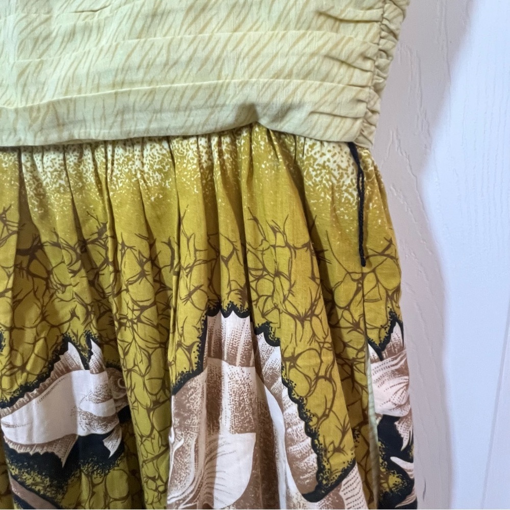 Anthropologie Vanessa and Virginia Yellow and Black Fish Dress Size 4 - Picture 6 of 10